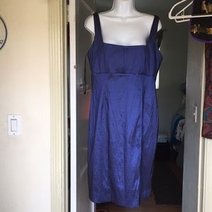 Calvin Klein blue shiny formal dress